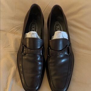 Tod's Dark Brown Leather Slip-On Loafers